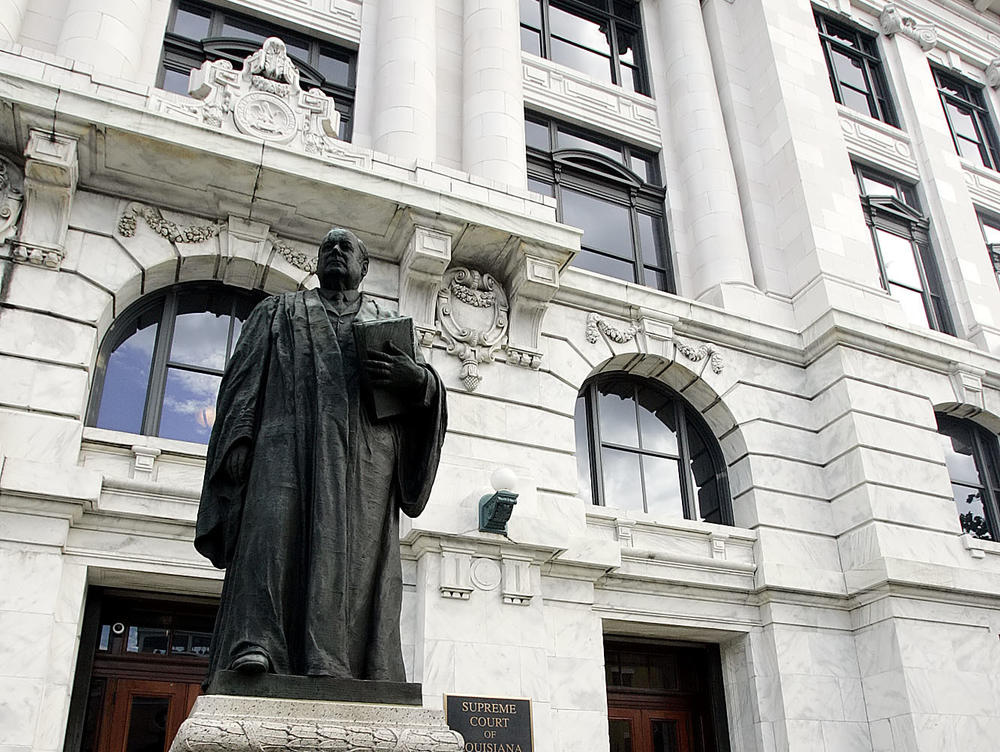 The Louisiana Supreme Court building is pictured in New Orleans. Fair Wayne Bryant was convicted in 1997 of stealing hedge clippers and sentenced to life.