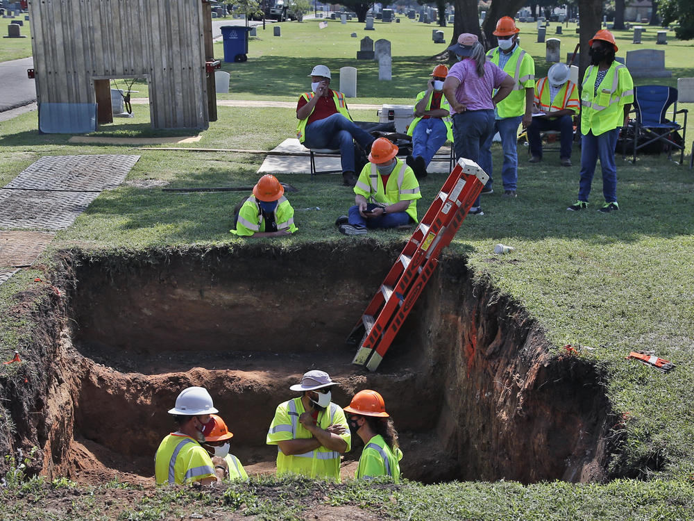 A second excavation is planned in Tulsa, Okla., this week to unearth potential unmarked mass graves from a race massacre in 1921. In July,  researchers began excavation at Oaklawn Cemetery, shown here. They found no evidence of human remains at that particular excavation site.
