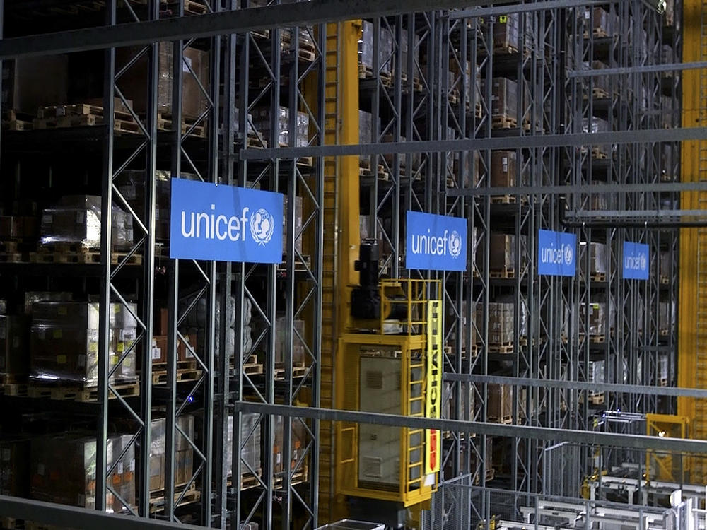 UNICEF said Monday it plans to stockpile 520 million syringes in its warehouses in preparation for an eventual COVID-19 vaccine. This warehouse in Copenhagen, Denmark, is part of the agency's infrastructure to deliver medical supplies around the world.