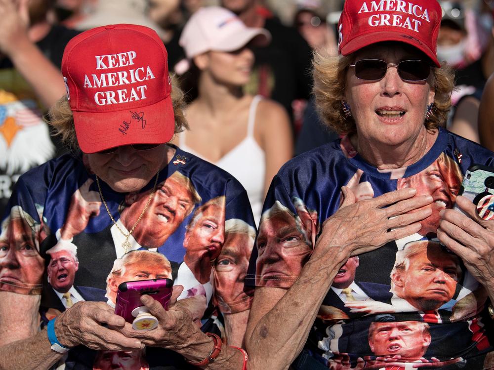 Supporters listen to President Trump during a Make America Great Again rally in Ocala, Fla., last week.