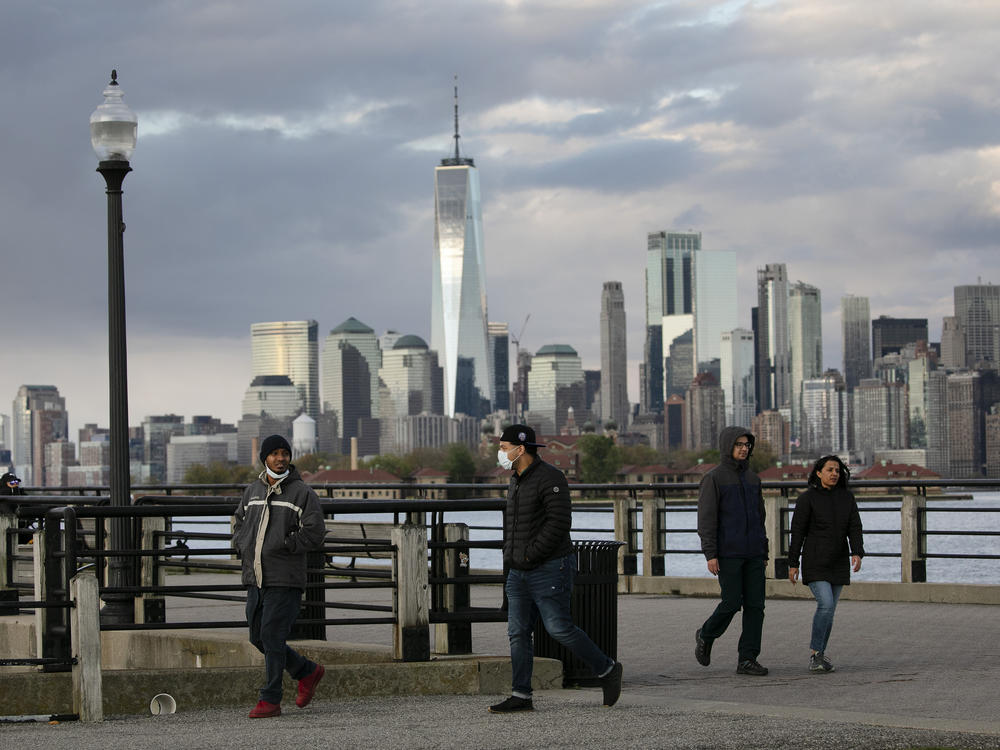 New York City, as seen here from Jersey City, N.J. in May, is suing the Trump administration over its 