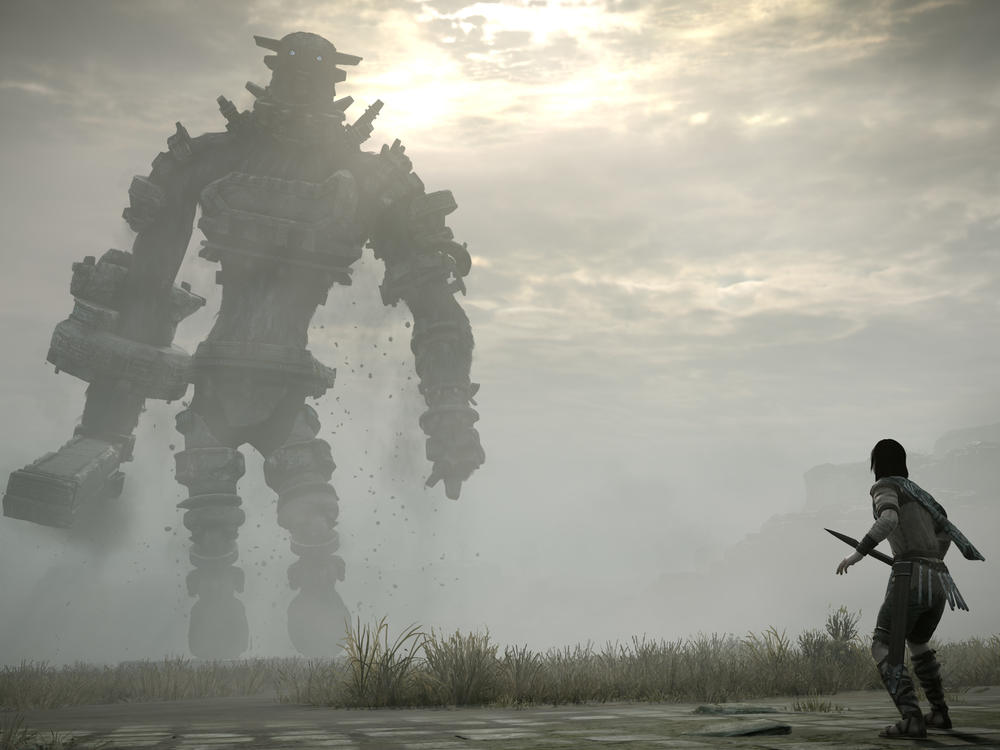 This image from the 2018 remake of <em>Shadow of the Colossus</em> emphasizes the lonely nature of its landscape.