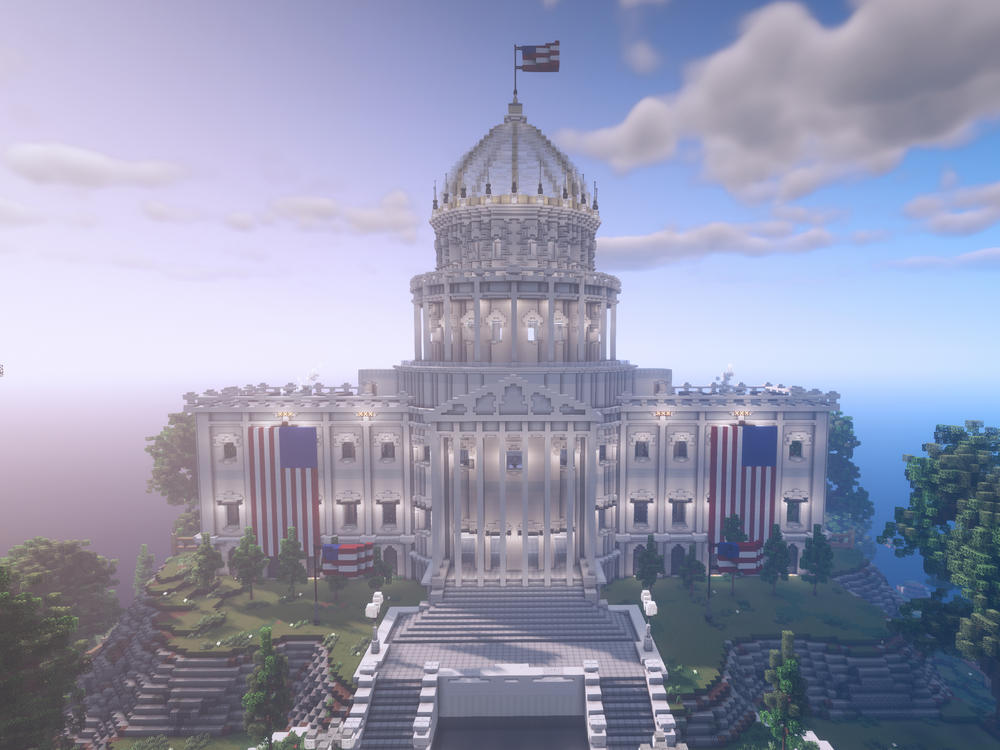 Rock The Vote's voting house in Minecraft allows players to vote on a variety of real-world issues.