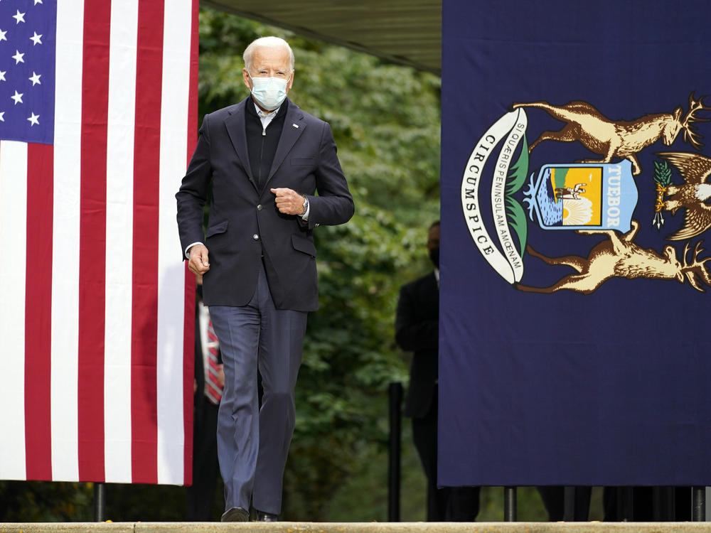 Democratic presidential nominee Joe Biden campaigns in Grand Rapids on Oct. 2.