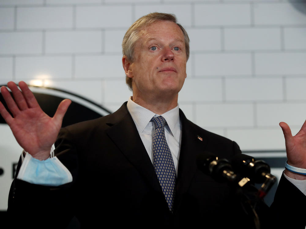 Gov. Charlie Baker, seen here in September, announced a series of new coronavirus restrictions for the state of Massachusetts today.