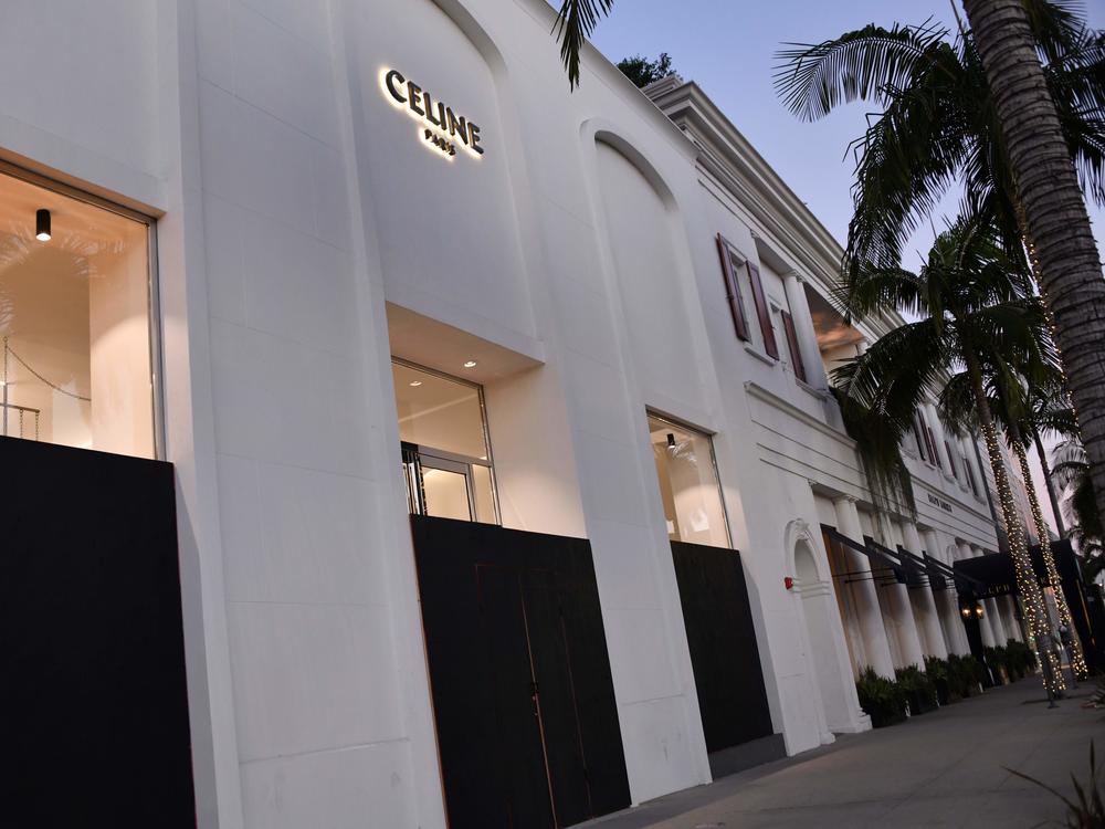 The Celine store stands boarded up in Beverly Hills, Calif., on Nov. 1.