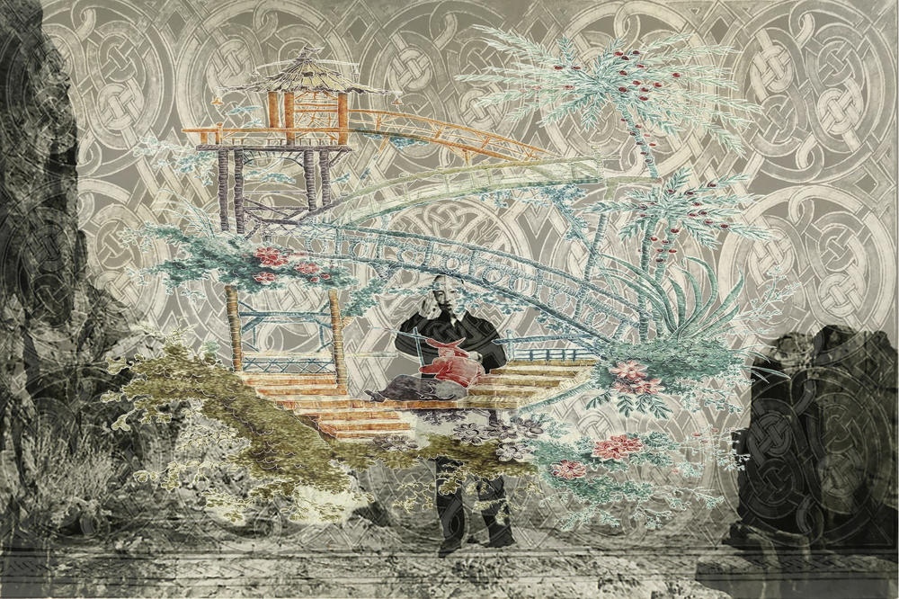 Colonization, cross-cultural impacts and immigration are all themes in artist Kyungmi Shin's work. Her exhibition <em>Father Crosses the Ocean</em> is now on view at the Orange County Museum of Art in Santa Ana, Calif. Above, <em>Garden,</em> 2020.