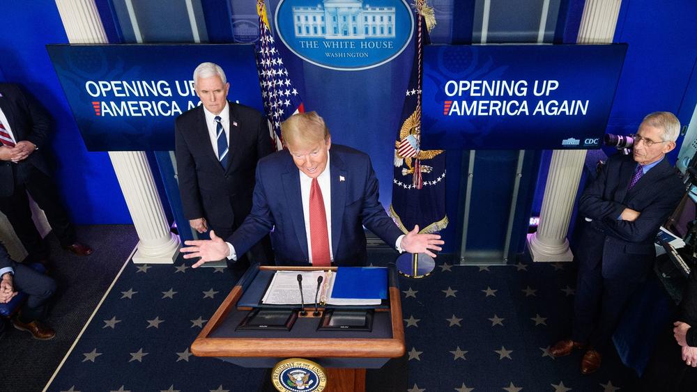 As the coronavirus shut down the U.S., Trump held daily briefings for weeks, often pushing governors to lift restrictions on businesses and schools.