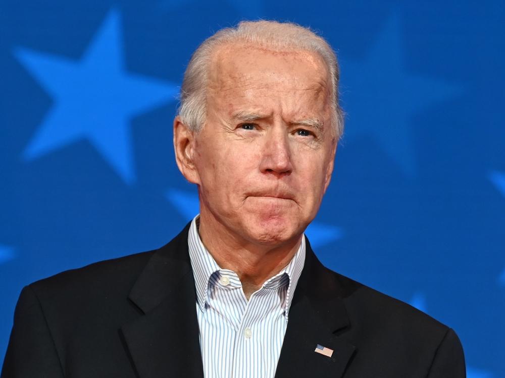 Democratic Presidential candidate Joe Biden looks on while speaking in Wilmington, Del., Thursday.