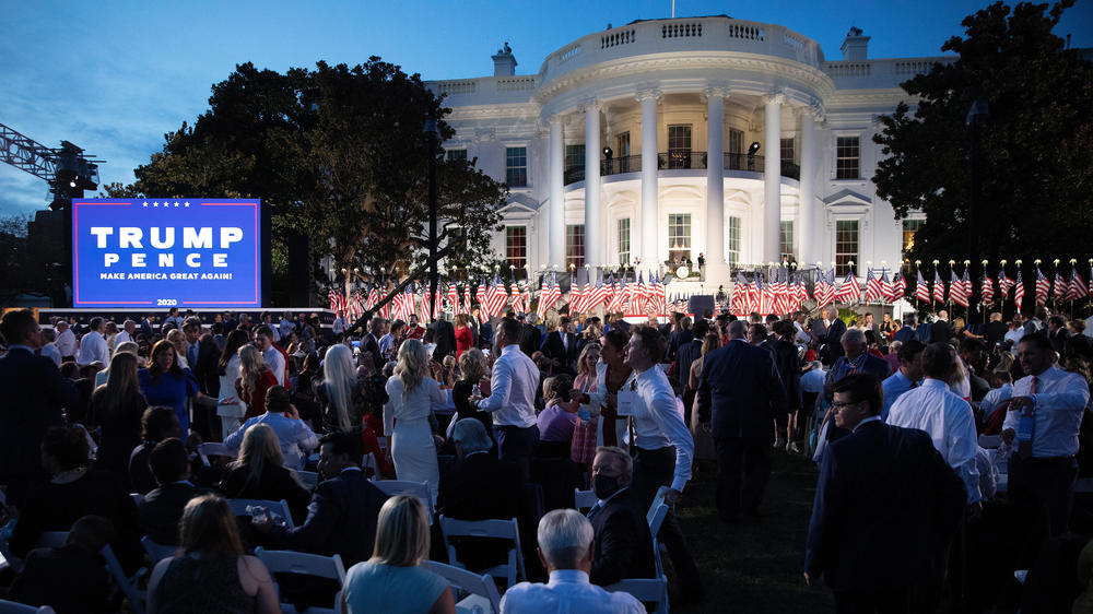 President Trump gave his acceptance speech for the Republican presidential nomination on the South Lawn of the White House in front of 1,500 invited guests.