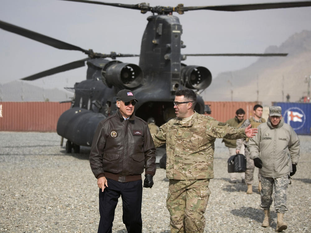 Joe Biden visits U.S. troops in Kabul, Afghanistan, in 2011, when he was vice president. Biden has been highly critical of President Trump's foreign policy and says he'll work to improve frayed relations with many traditional U.S. partners.