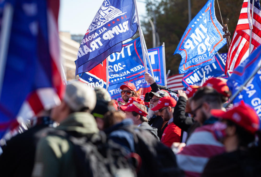 A rally and march to insist that President Trump rightfully won a second term went by <a href=