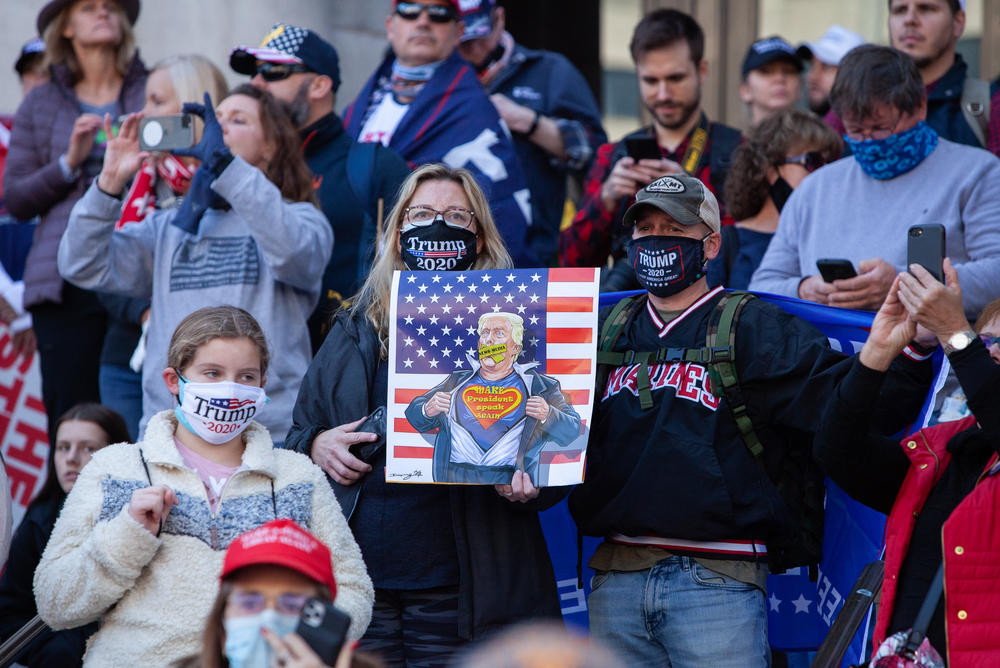 Marchers claim Trump was the true winner of the recent presidential election.