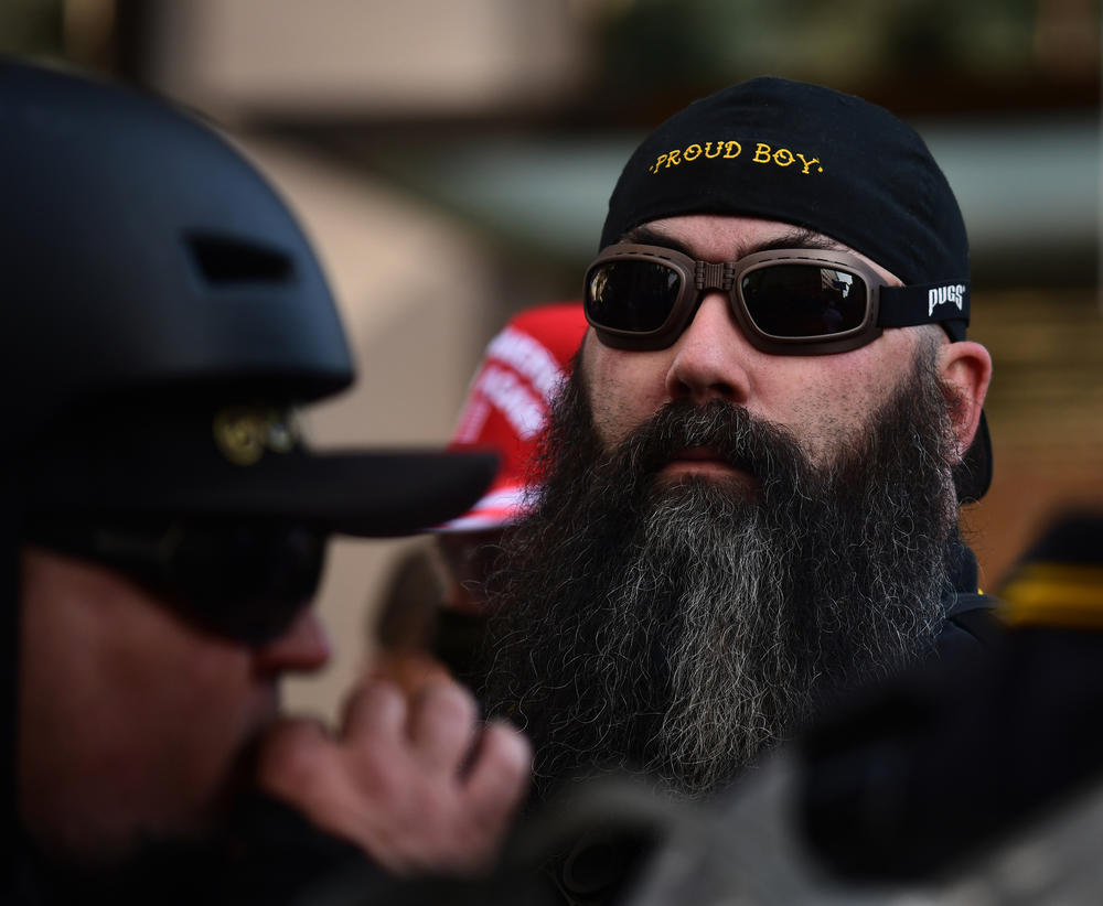 Supporters of President Trump rally at the Million MAGA March to challenge election results.