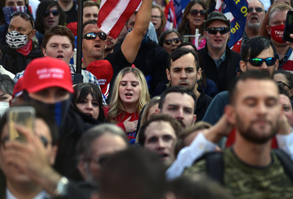 Later in the afternoon, protesters moved to the Supreme Court for a rally, chanting 