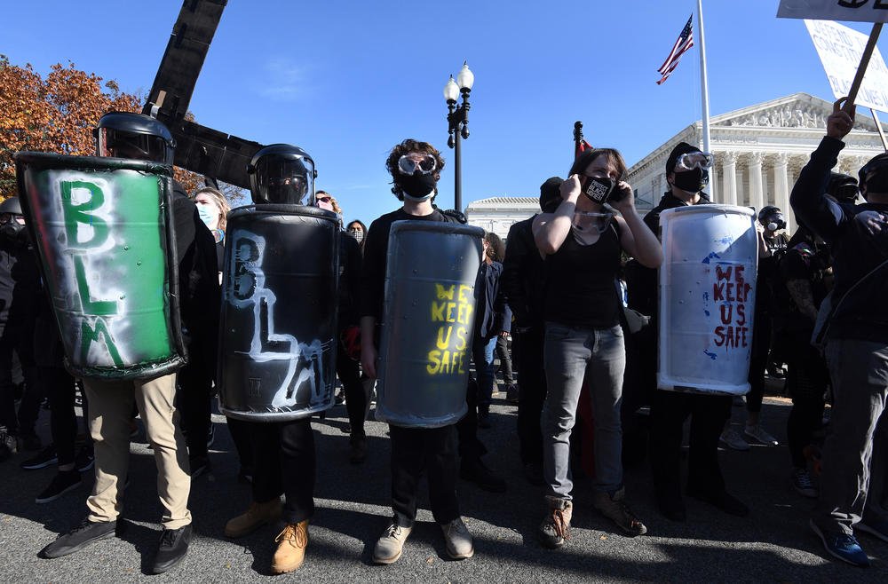 Trump supporters and counterprotesters clashed at the Supreme Court.