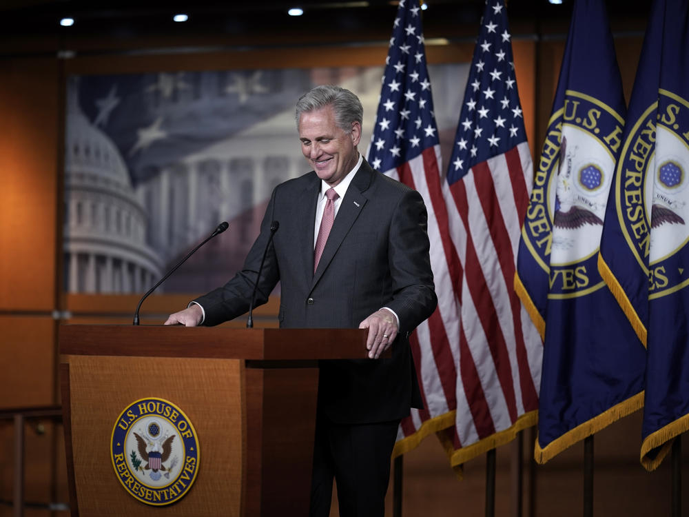 House Minority Leader Kevin McCarthy, R-Calif., talks about House Republicans and the election on Nov. 12.