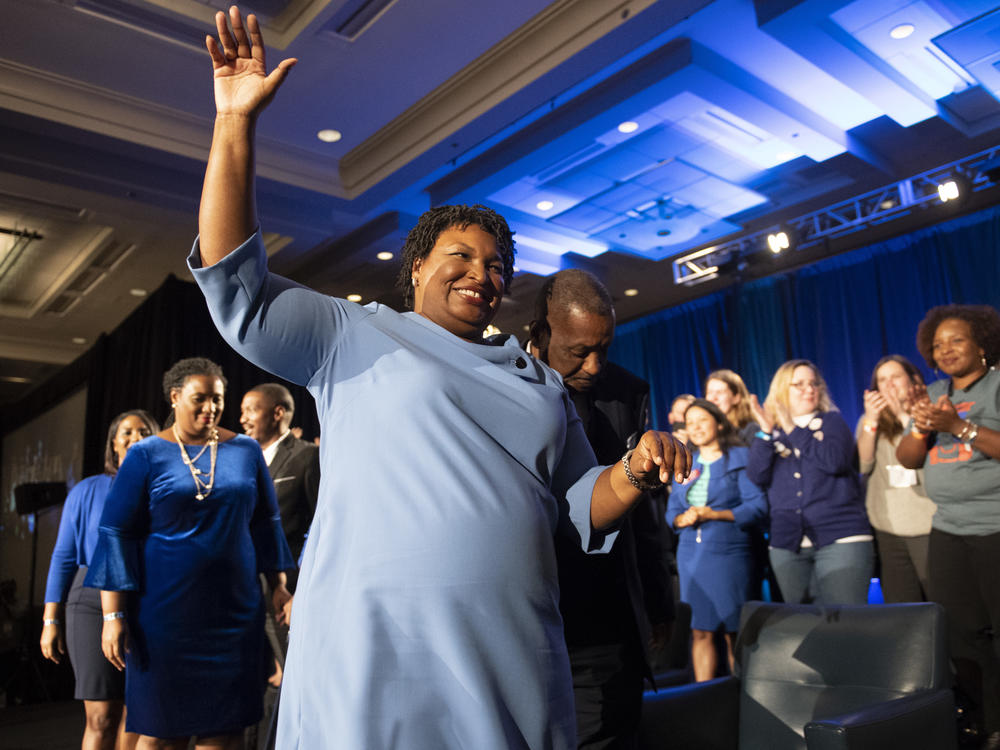 Georgia Democratic gubernatorial candidate Stacey Abrams left the stage after addressing supporters during an election night watch party in 2018. She accepted her loss but never conceded.