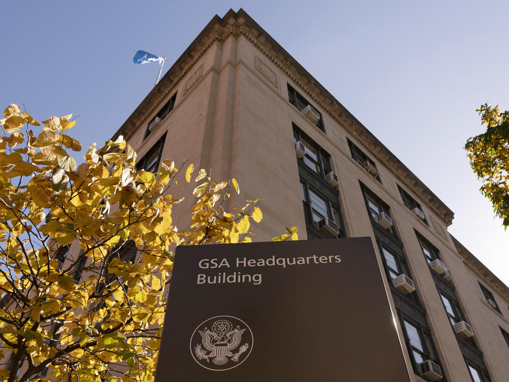 The GSA building is seen this month in Washington. The agency's administrator has held off on releasing transition funds to Biden's team.