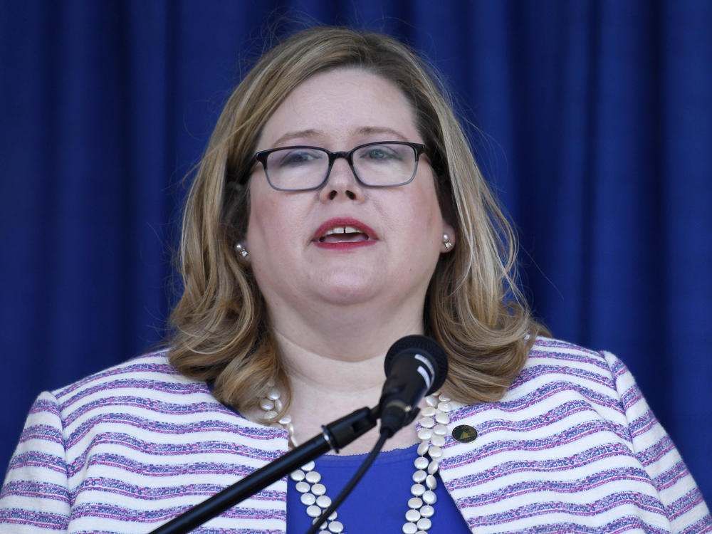 General Services Administration Administrator Emily Murphy speaks during a ribbon-cutting ceremony in June 2019 in Washington, D.C. The head of the obscure federal government agency that is delaying Joe Biden's presidential transition seemed aware before Election Day that she would be facing a difficult situation.