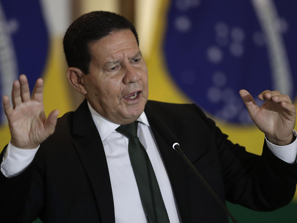 Brazil's Vice President Hamilton Mourao proclaimed racism doesn't exist in Brazil on the day the nation observes Black Consciousness Day. The comments come a day after a Black Brazilian died after an encounter with security guards and captured on cell phone video. He is seen above at a press conference earlier this month in Brasilia, Brazil.