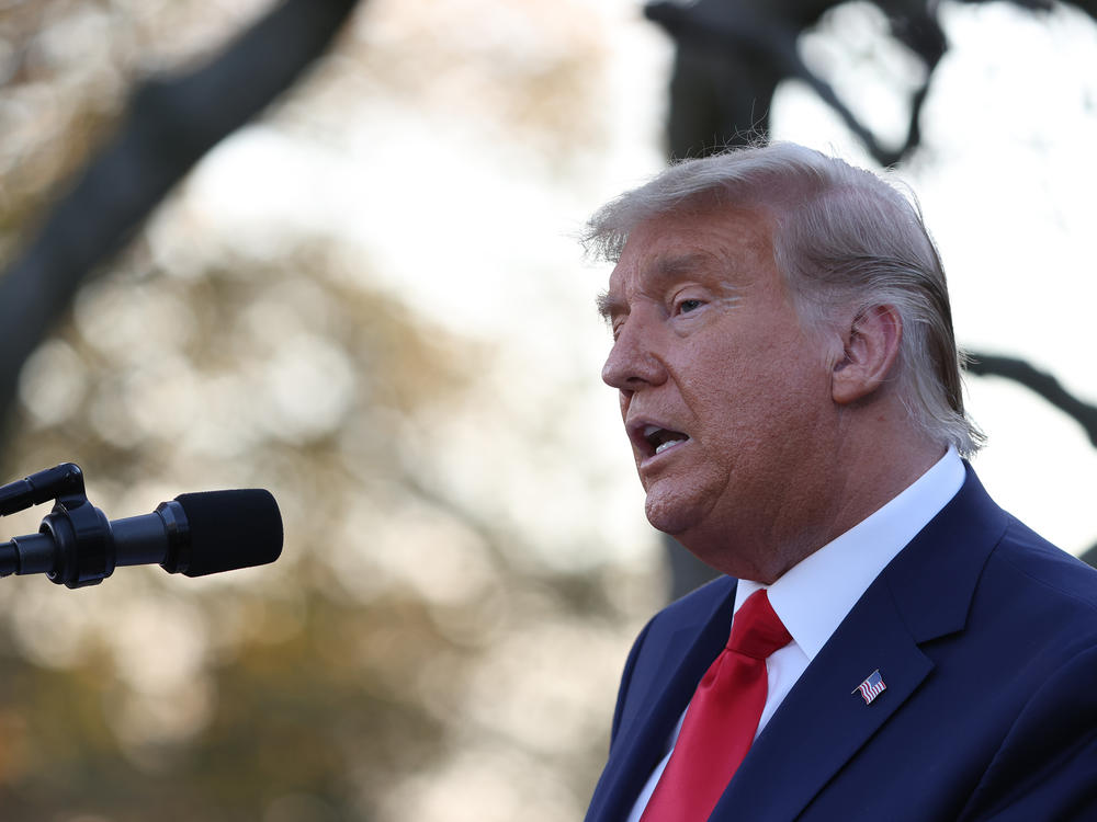President Trump, here in the White House Rose Garden on Nov. 13, met with Republican lawmakers from Michigan on Friday as the state prepares to certify its election results.