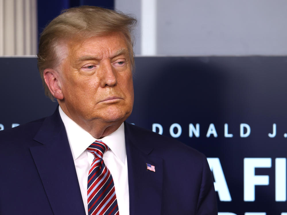 President Trump, pictured Friday in the White House briefing room, met with Republican lawmakers from Michigan as his campaign seeks to overturn election results there.