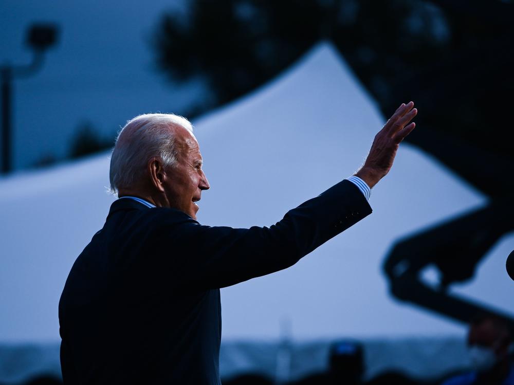 Joe Biden speaks to union members in Erie, Pa., on Oct. 10. The president-elect flipped Erie County back into Democrats' column.