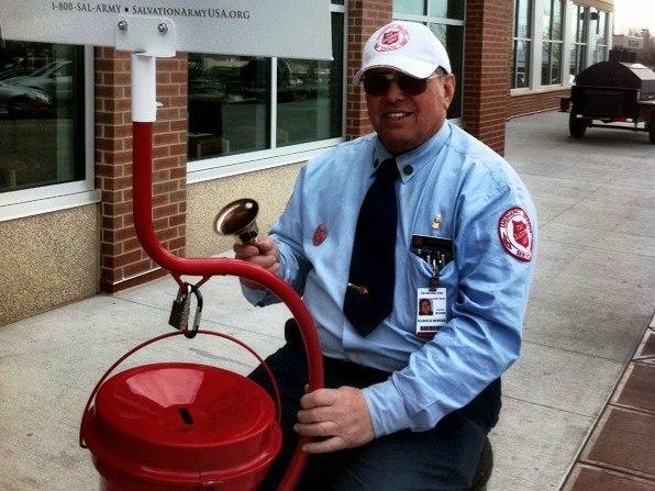 Harold Hepfer ringing his bell for the Salvation Army's red-kettle campaign a few years ago.