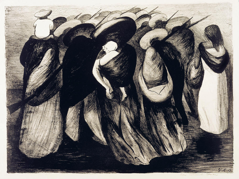 José Clemente Orozco, <em>Rear Guard,</em> 1929, lithograph. Collection of the McNay Art Museum, Museum purchase with funds from the Cullen Foundation, the Friends of the McNay, Charles Butt, Margaret Pace Willson, and Jane and Arthur Stieren