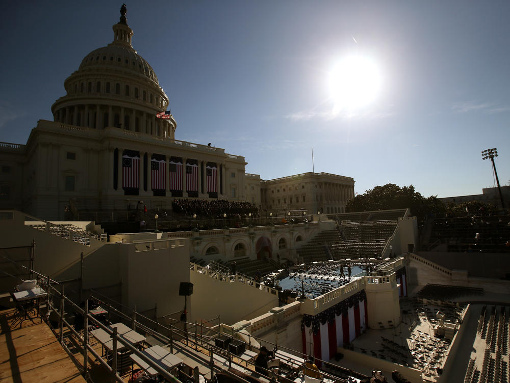 The stage at the U.S. Capitol ahead of President Barack Obama's second inauguration in 2013.
