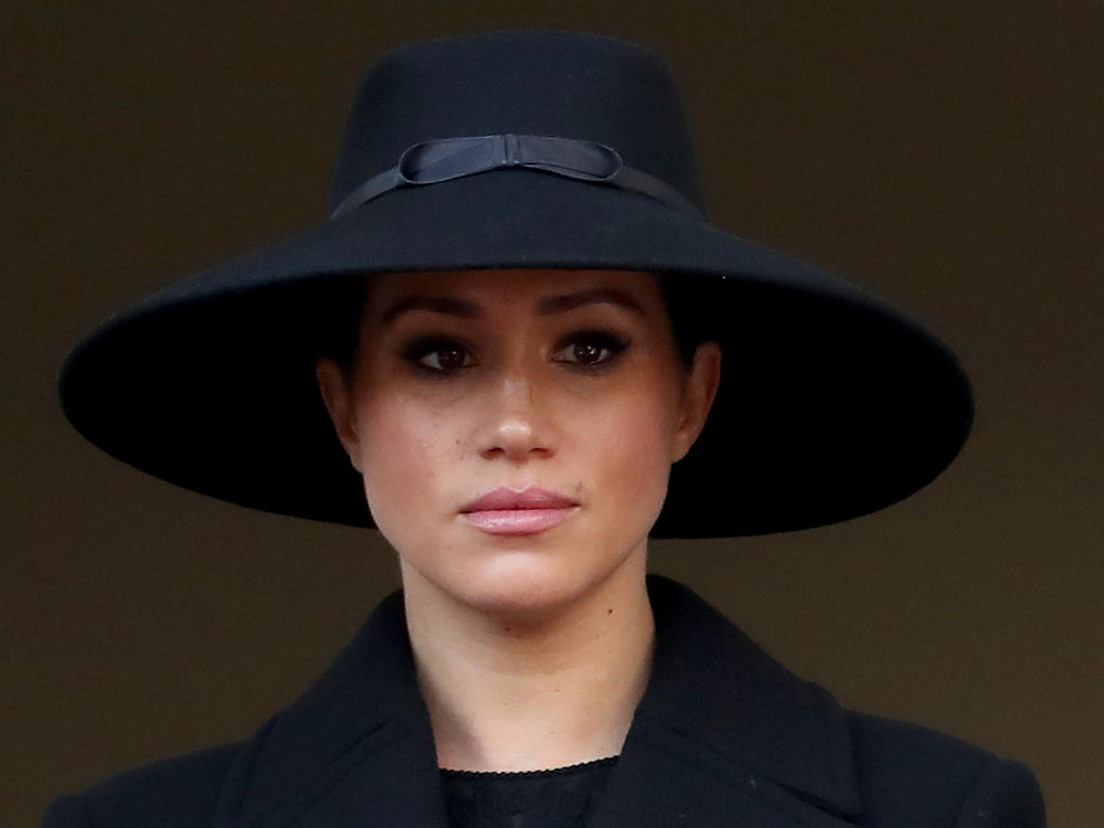 Meghan, Duchess of Sussex, seen here during a ceremony last year in London, revealed Wednesday in an op-ed that she suffered a miscarriage this past summer.