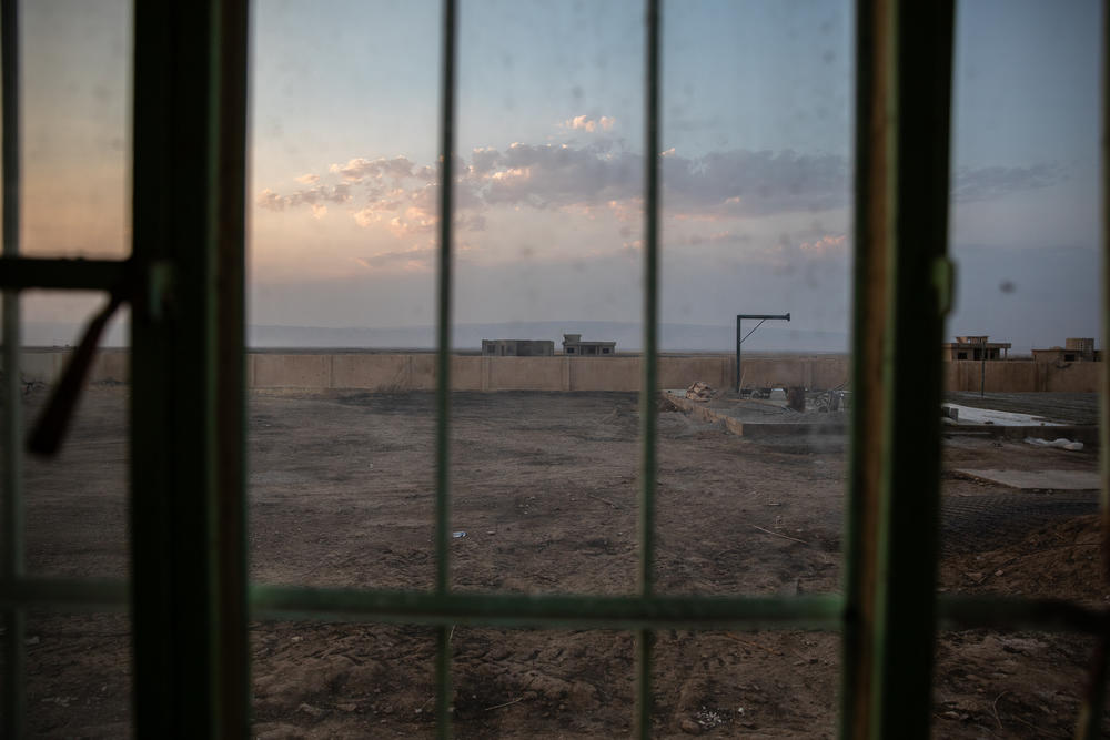 A view of the courtyard from Kocho's school, where ISIS gathered up all the villagers in 2014 before dividing them into groups to be executed or abducted.