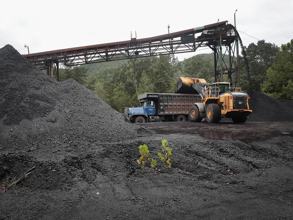 A truck is loaded with coal at a mine on August 26, 2019 near Cumberland, Kentucky.