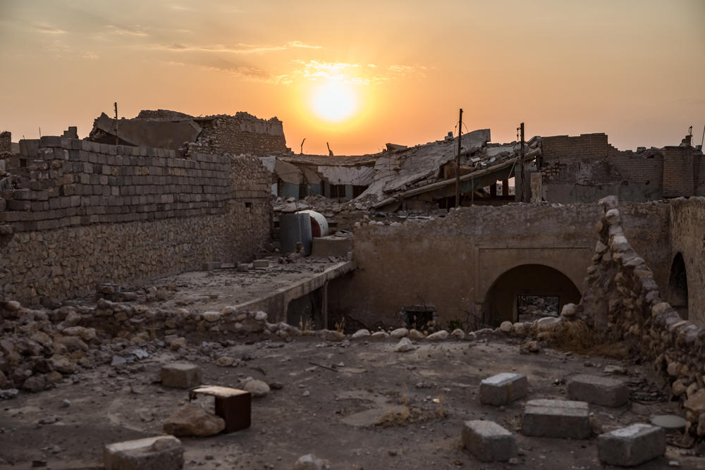 Destroyed buildings in the city of Sinjar, northern Iraq, in 2019.