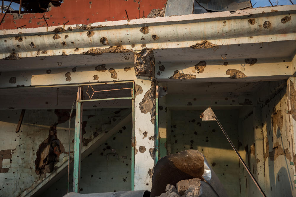 Destroyed buildings in the city of Sinjar, northern Iraq, in 2019. The old section of town was heavily damaged in fighting by Kurdish-led, U.S.-backed forces that drove ISIS out of Sinjar in 2015.