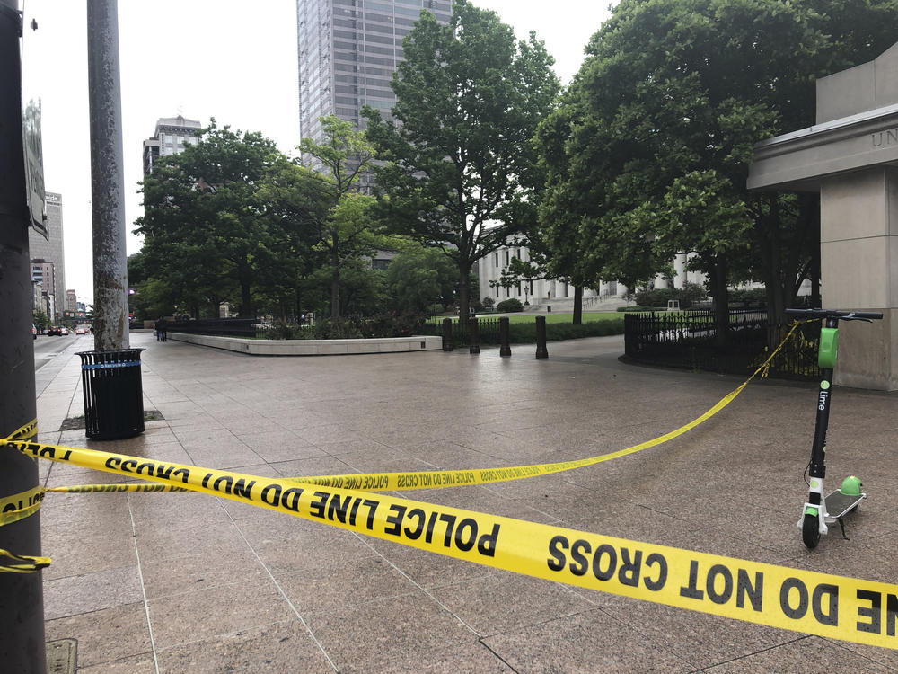Police tape marks a corner of the Ohio Statehouse in Columbus last May after protests over the death of George Floyd. Columbus police are investigating the shooting death of a Black man last week by a Franklin County sheriff's deputy.