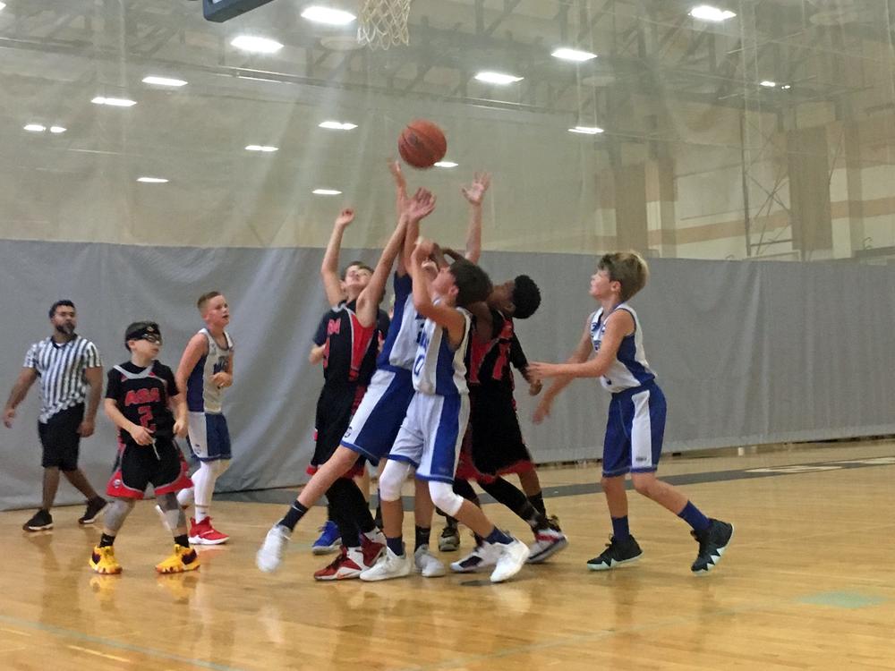 A youth basketball game in Winchester, Mass.