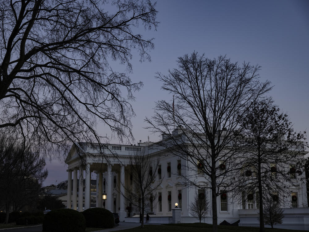 The White House is shown as the sun sets on Wednesday in Washington, D.C.
