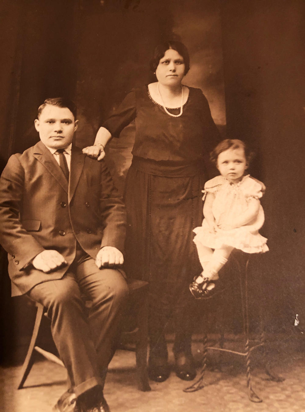 Moise and Ruchel Berkes, the author's grandparents, had their daughter Reba just days after arriving at Ellis Island in the early 1920s. Moise first sold apples on the street to support his suddenly expanded family (shown here when Reba was 2 or 3).