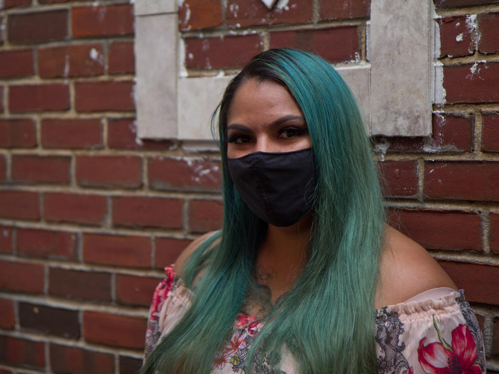 Software engineer Adriana Kaplan outside her home in South Philadelphia.