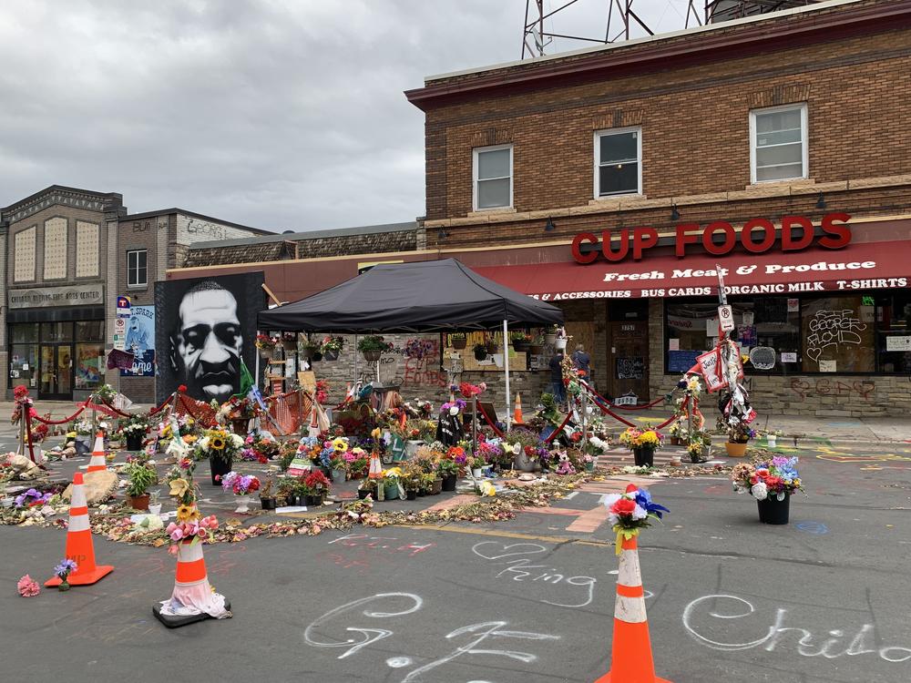 George Floyd memorial at the site where he was killed in Minneapolis.