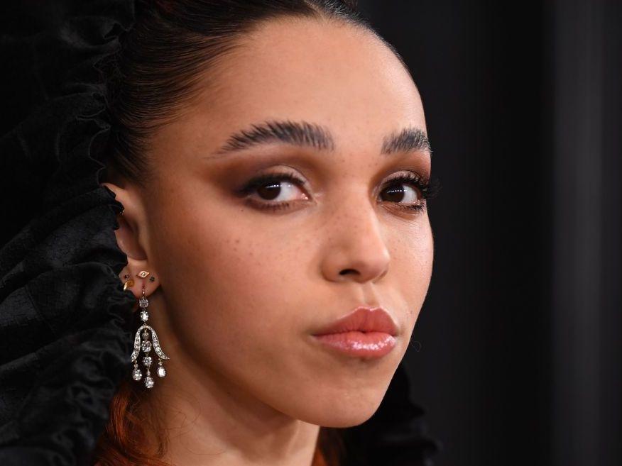 British musician FKA twigs, arriving at the Grammy Awards in Jan. 2020.