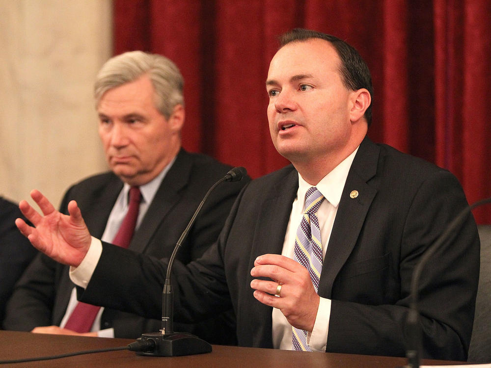 Republican Sen. Mike Lee, seen at a 2015 event, said the Smithsonian doesn't need 