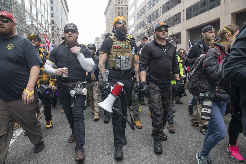 People march in support of Trump and in protest of the outcome of the 2020 presidential election, in Washington, D.C.