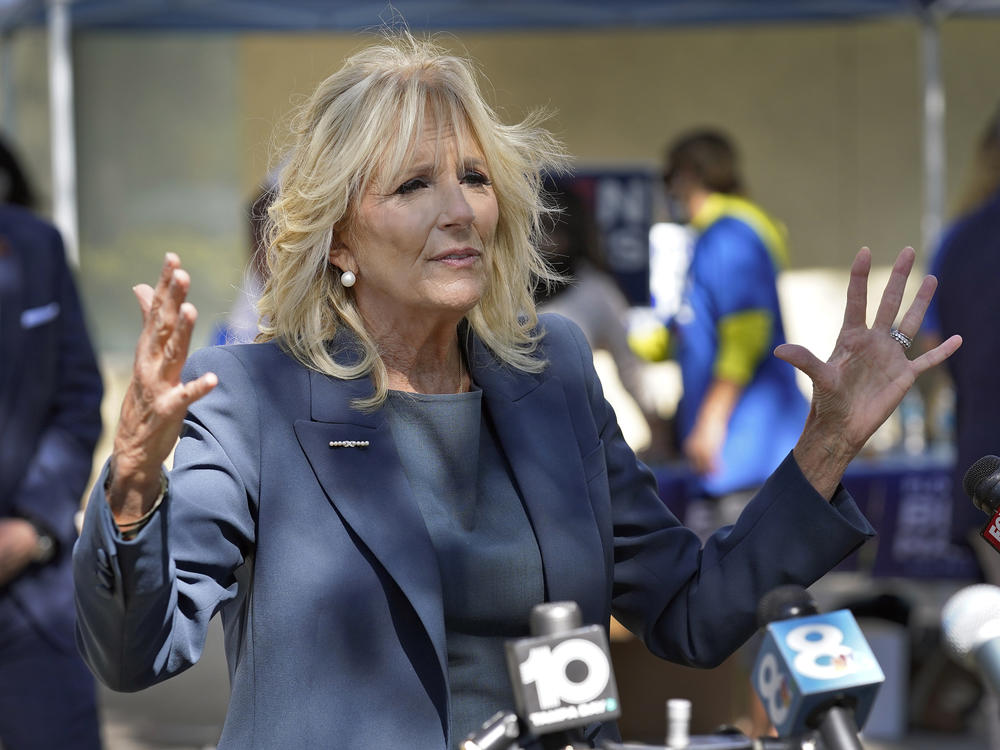 Jill Biden, on the campaign trail last month in St. Petersburg, Fla., holds two master's degrees and a doctorate in education. An op-ed published in <em>The Wall Street Journal</em> asking her to stop using the title 