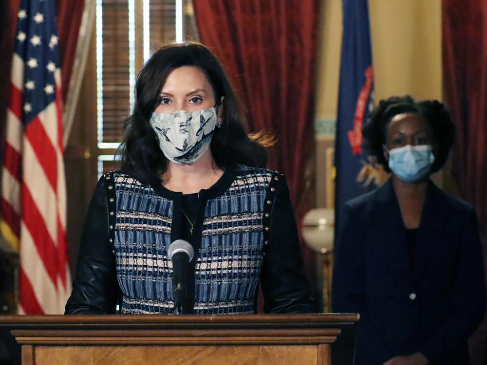 Michigan Gov. Gretchen Whitmer, pictured on Nov. 5, says her state's electors will cast their votes within a closed capitol building, citing a 