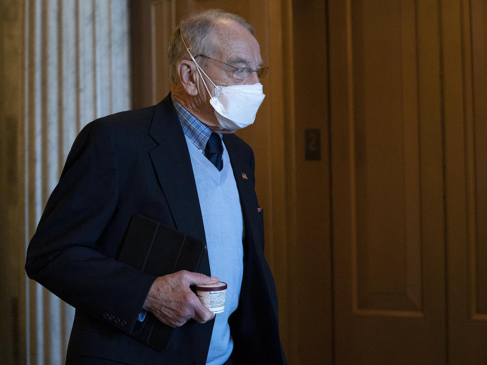 Republican Sen. Chuck Grassley of Iowa, pictured at the Capitol on Friday, acknowledged Monday that the Electoral College confirms Joe Biden as president-elect. Several Republicans had held out on doing so until now.