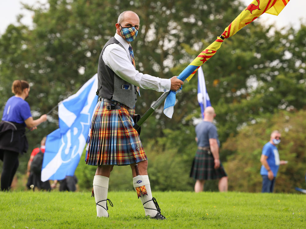 Supporters of Scottish independence gather at the site of the Battle of Bannockburn in August in Bannockburn, Scotland. The site is where the army of the king of Scots, Robert the Bruce, defeated the army of England's King Edward II in 1314 in the First War of Scottish Independence.