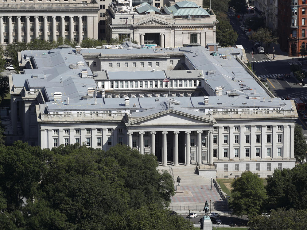 The U.S. Treasury Department, shown here in 2019, has been hacked along with the U.S. Commerce Department, according to reports. Russia is suspected, but denies involvement. The U.S. government has acknowledged a breach and says it is investigating to make a full assessment.